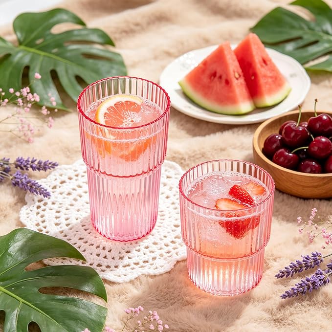 24 Pack Plastic Wine Glasses, 16 Oz Highball Glasses & 12 Oz Cocktail Glasses - Image 2