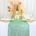 ShiDianYi 12''*72'' Mint Green Sequin Table Runner Sparkly Metallic Sequin by ShiDianYi