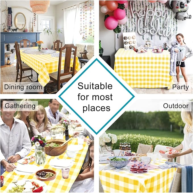 54 x 108 Inch Checkered Tablecloth Rectangle - Image 2
