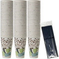 Straws and Insulated Paper Hot Cup 75 Count, 16 oz Coffee Cups and by DuraCasa