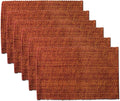 Sweet Home Collection 100% Cotton Placemats for Dining Room Rectangle Two Tone Woven Fabric 13" x 19" Soft Durable Table Mat Set, Set of 4, Rust