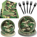 100 Pcs Disposable Camouflage Party Tableware Set by Unknown