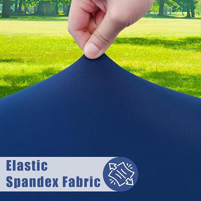 Spandex 6 Foot Rectangle Table Cloth 2 Pack, Elastic Fitted Tablecloths for Picnic, Stretch Washable Patio Table Cover for Outdoor, Camping, Banquet and Parties (Navy, 30"x72")