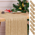 8 Pack Beige Table Runner 17 x 108inch Cheesecloth Table Runner Boho Gauze by Lumaycens