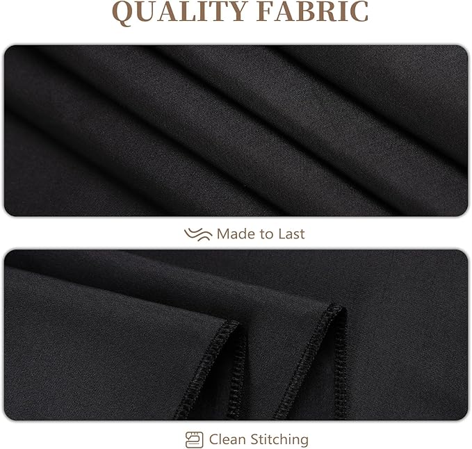 12 Pack Round Tablecloth 120 Inch Cloth Black Tablecloth for Round Tables, Washable Polyester Table Cloth Stain and Wrinkle Resistant Decorative Table Cover for Wedding Party Dining Banquet