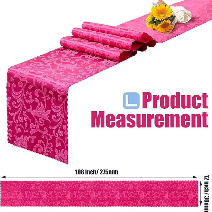 RUDONG M Satin Table Runners, Hot Pink, 12 x 108 Inch, 2 Pack | Long Silky - Image 4