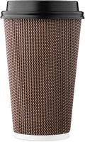 Harvest Pack 16 oz Disposable Coffee Cups, Insulated Ripple Double-Walled Paper by HarvestPackGOURMETSHOWCASE