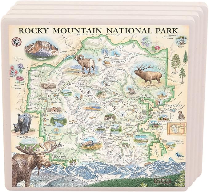 Rocky Mountain National Park Ceramic Coasters Set of 4
