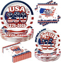 180Pcs 4th of July paper Plates and Napkins Party Supplies, Serve 60 | by Osonm