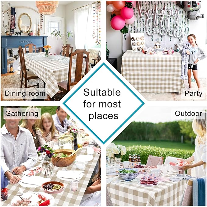 Checkered Tablecloth Rectangle, 70 x 140 Inch - Image 5