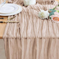 Cheesecloth Table Runner Nude Pink 10FT Boho Gauze Runner by Wokceer