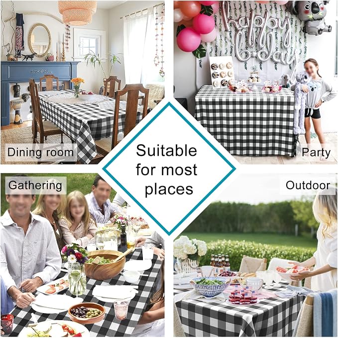 Checkered Tablecloth Square, 70 x 70 Inch - Image 2