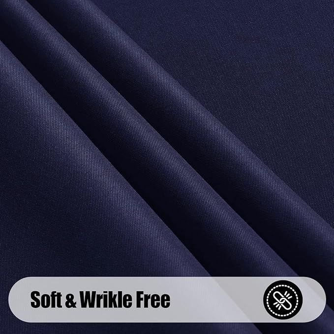 Smiry Rectangle Table Cloth, Waterproof Anti-Scratch Polyester Tablecloth, Decorative Washable Fabric Table Cover for Dining, Buffet, Parties and Outdoor, 54x108, Navy