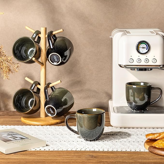 theterra Ceramic Coffee Mugs Set of 6, 12 oz Coffee Cups - Image 8