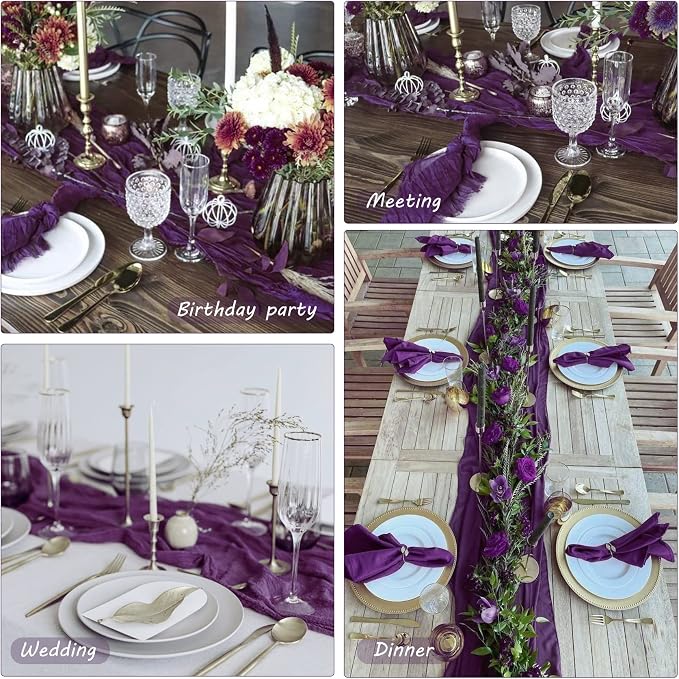 12 Pack 10Ft Cheesecloth Table Runner 35x120 Inch Boho Gauze Table Runner - Image 6
