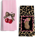 Coquette Pink Leopard Print Hand Towels by Unknown