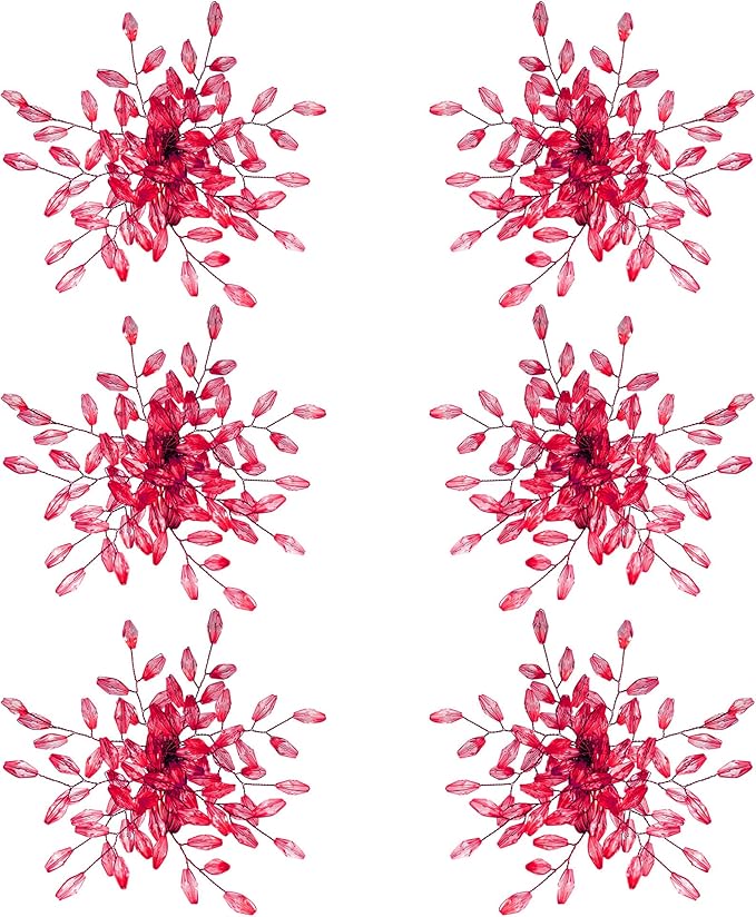 Christmas Napkin Rings Set of 12 for Dining Table Decoration Parties Everyday Metal Napkin Holder Leaf Red (Pack of 12)