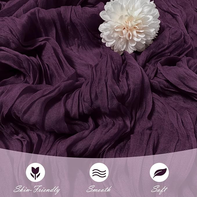 30 Pack Dark Purple Cheesecloth Table Runner 17 x 108 inch Cheese Cloth Table - Image 5