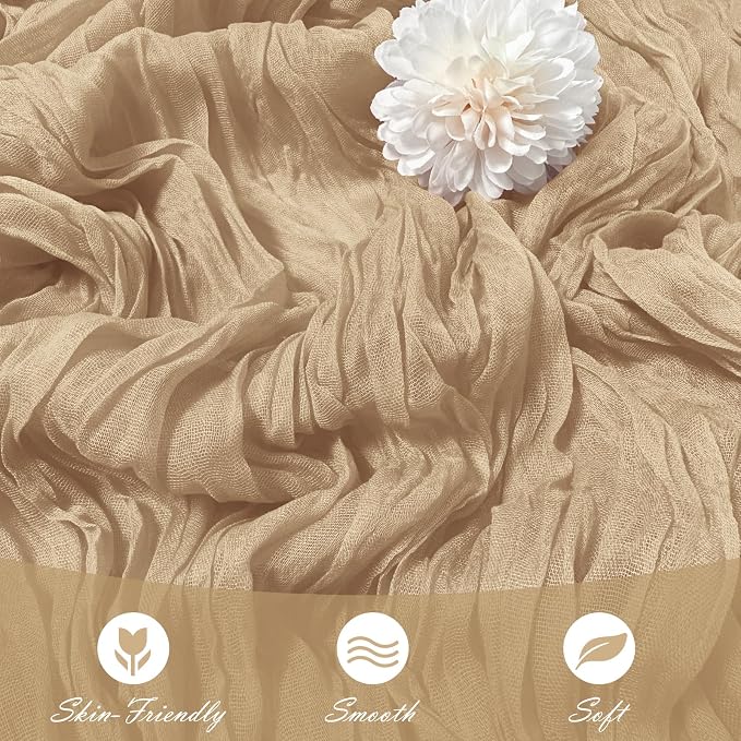 15 Pack Beige Cheesecloth Table Runner 17 x 108 inch Cheese Cloth Table Runners - Image 5