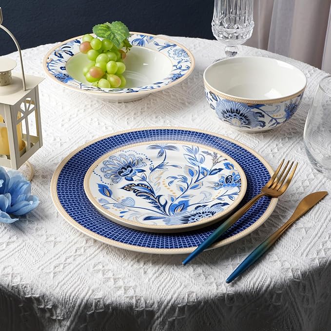 24-Piece Bone China Dinnerware Set in Gift Box, Service - Image 2