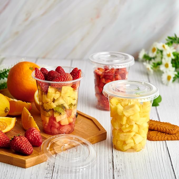 Lilymicky 100 Sets 12 oz Clear Plastic Cups - Image 4