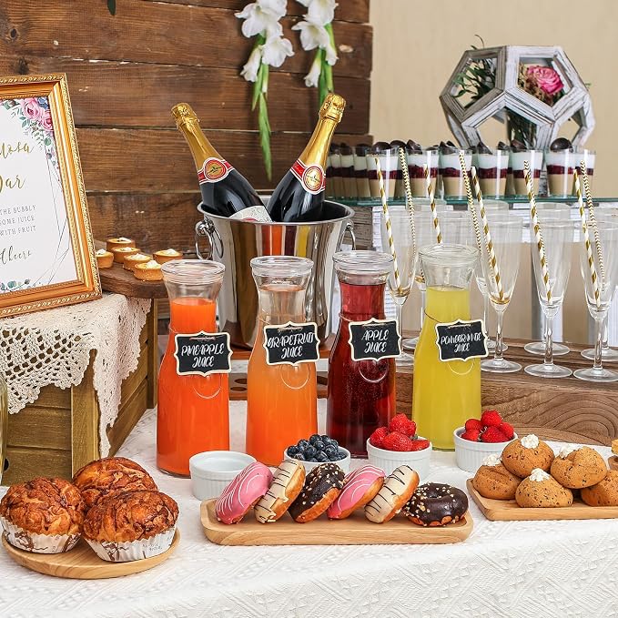 Set of 6 Glass Carafe with Lid, 1 Liter Beverage Serveware Carafe, Cold Water - Image 7
