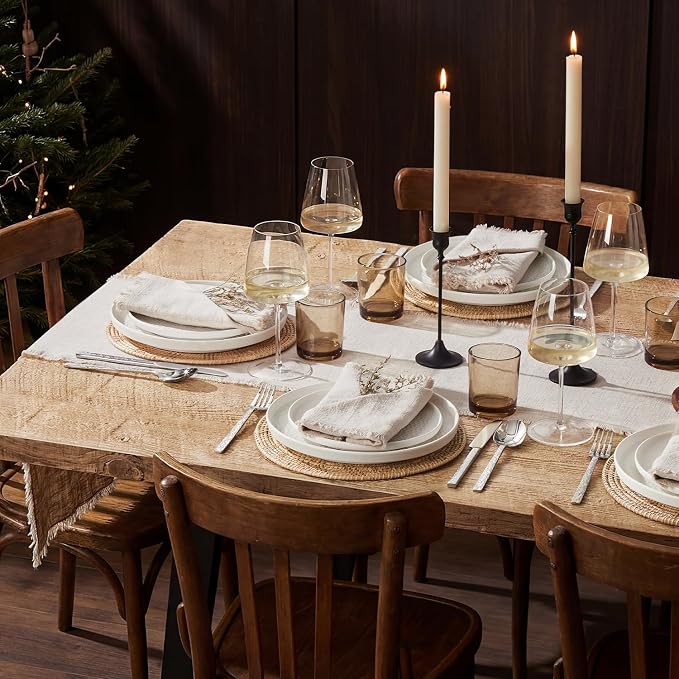 14 x 120 Inches Frayed Edge Table Runner, 270G Heavyweight Sand Washed Slub - Image 5