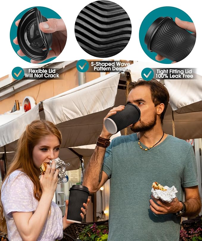 100 Pack 16 oz Disposable Coffee Cups - Image 5