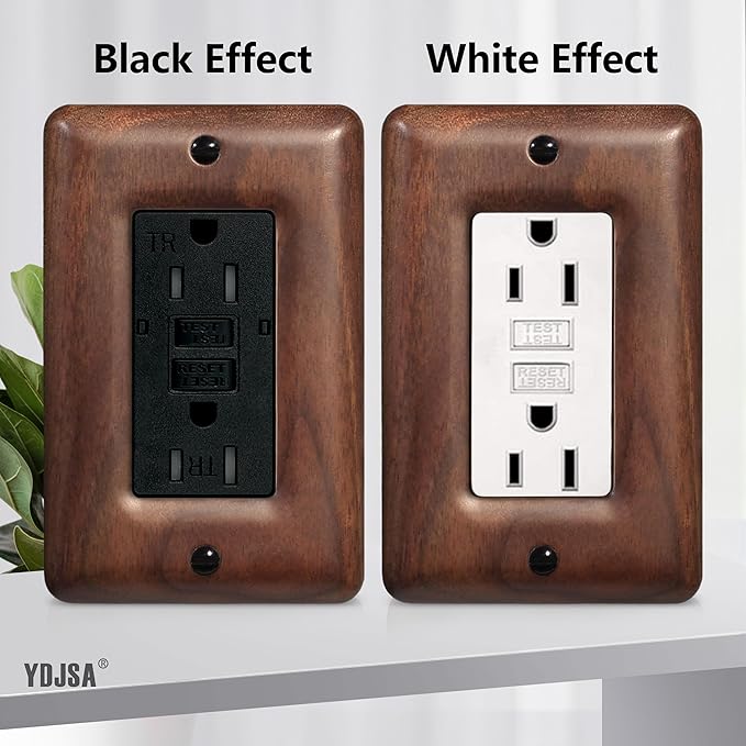 Decorative Outlet and Light Switch Covers Solid North American Walnut Plug Plate and Single Toggle Wall Plates for Rustic Contemporary Interiors