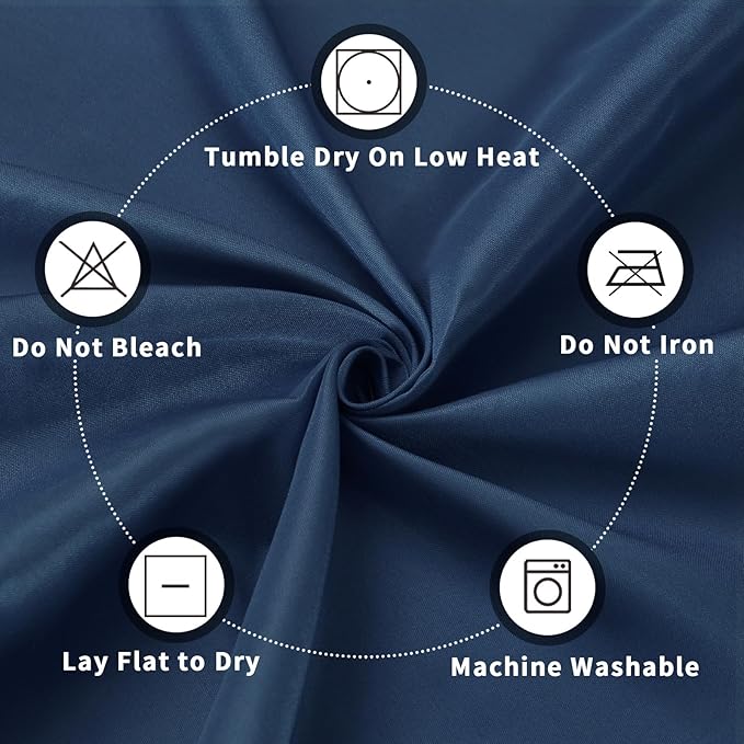 PureFit 6 Pack Round Navy Blue Table Cloths 70 Inch for Round Tables, Stain and Wrinkle Resistant Table Linens for Home Use, Wedding, Party, Banquet and Camping
