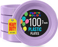 Orange Plastic Plates For Party 7" Orange Disposable Plates Heavy Duty 100 Pcs Plastic Dinnerware Sets Heavy Duty 350 GSM Disposable Dinnerware Set
