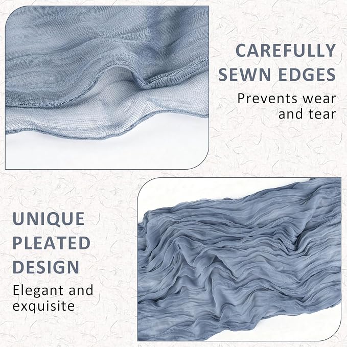 Cheesecloth Table Runner, 120 Inch 10 FT, Dusty Blue | 1 Pack, 35x120 Inches - Image 4