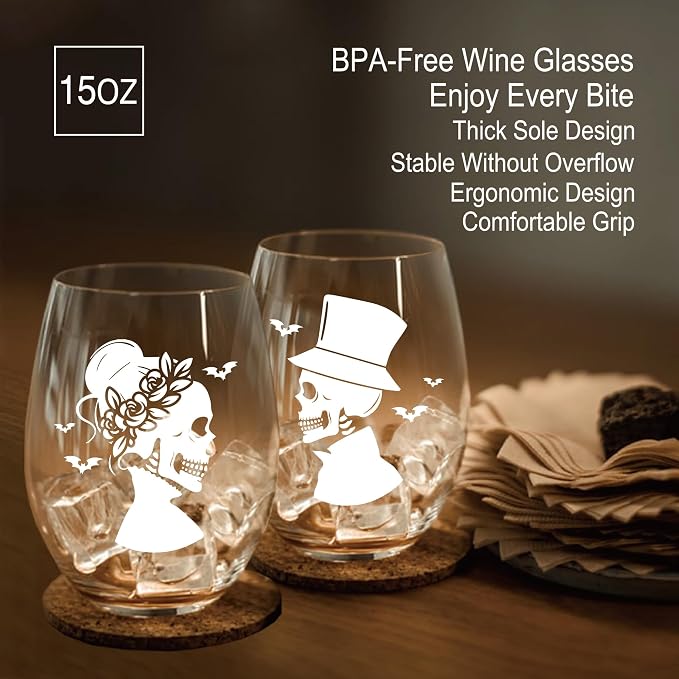 Perfectinsoy Skull Wine Glass 2 Piece - Image 3