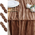 Cheesecloth Table Runner 10FT 3Pcs Brown Boho Gauze Rustic Sheer Runners | by Xiomot