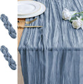 Cheesecloth Table Runner 10FT 2Pcs Dusty Blue Boho Gauze Runners | Cheese Cloth by Xiomot