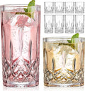 Qipecedm Drinking Glasses, 8 Piece Crystal Glass Cups, Mixed Glassware Set by Qipecedm