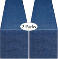 Navy Blue Table Runners 13x108 inches 2 Pieces Burlap 4th of July Runner | by B-COOL