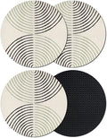 Modern Aesthetic Art Coasters Set of 4, Absorbent Coasters by Unknown
