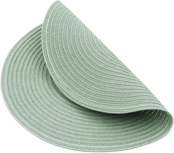 SHACOS Round Placemats Set of 8 Washable 15 inch Round Table Mats Cotton - Image 4