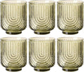 Green Vintage Drinking Glasses Set of 6-15oz Hand-Blown Highball Ribbed by TrophyToast