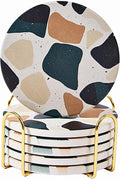 Terrazzo Coasters Set of 6, Colorful Boho Absorbent Ceramic Coasters | Speckled by ilohaus