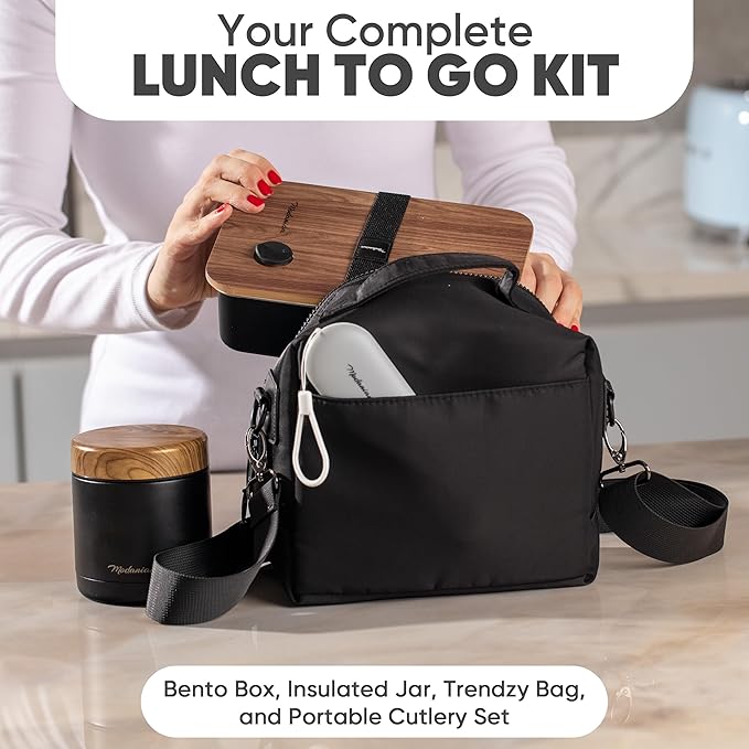 Stainless Steel Insulated Food Jar Set of 2 (16oz + 12oz) | Wide Mouth | Soup Thermo for Hot Food Lunch Container | Thermal LunchBox | Insulated Soup Bowl | Hot and Cold Lunch Box for Adults | Black