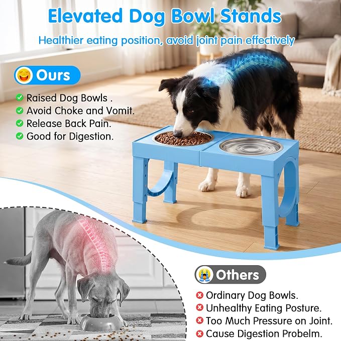 XIAZ Elevated Dog Bowls Large Breed Raised Dogs Bowl Stand Large/Medium Sized - Image 3