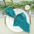 Efavormart 5 Pack 24"x19" Peacock Teal Matte Gauze Cheesecloth Napkins by efavormart
