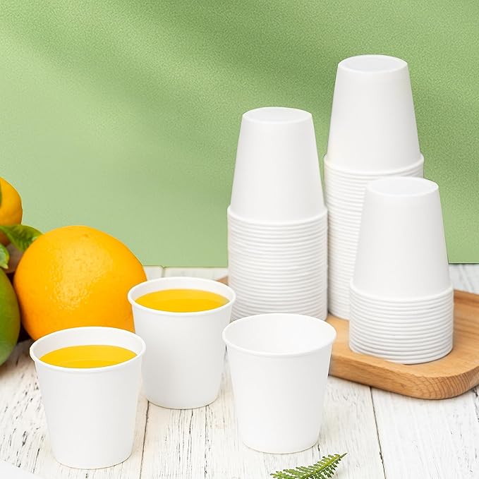 RACETOP 200 Pack 3 oz Disposable Paper Cups 3 oz, Disposable Bathroom Paper Cups, To Go Cup Ideal for Bathroom