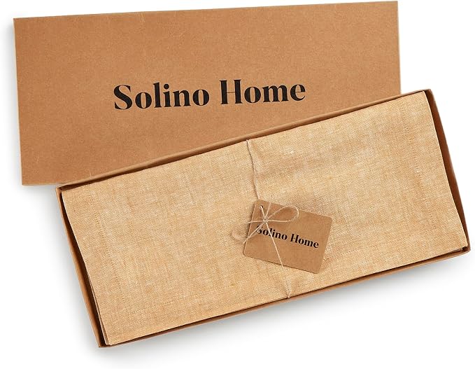 Solino Home 100% Pure Linen Table Runner Golden Nugget, Athena 14 x 132 in | - Image 5