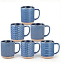 GBhome Coffee Mugs Set of 6, 16 oz Blue Coffee Cups by GBhome