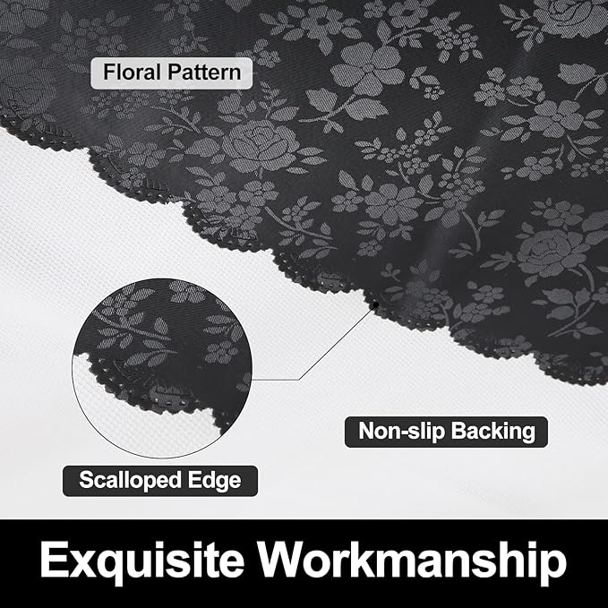 Smiry Rectangle Table Cloth, Waterproof Heavy Duty Vinyl Tablecloths, Wipeable Washable Table Cover for Kitchen and Dining Room (Black, 70" X 108")