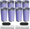20oz Travel Coffee Tumbler 8 Pack, Lids and Straws, Stainless Steel | Double by UIRZOTN