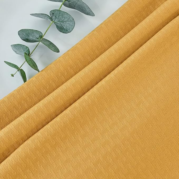 maxmill Square Tablecloth Weaved Texture Stain Resistant Waterproof Wrinkle Free Washable Soft Table Cloth, Decorative Fabric Table Cover for Dining Room Dinner Parties, 52 x 52 Inch, Ochre Yellow